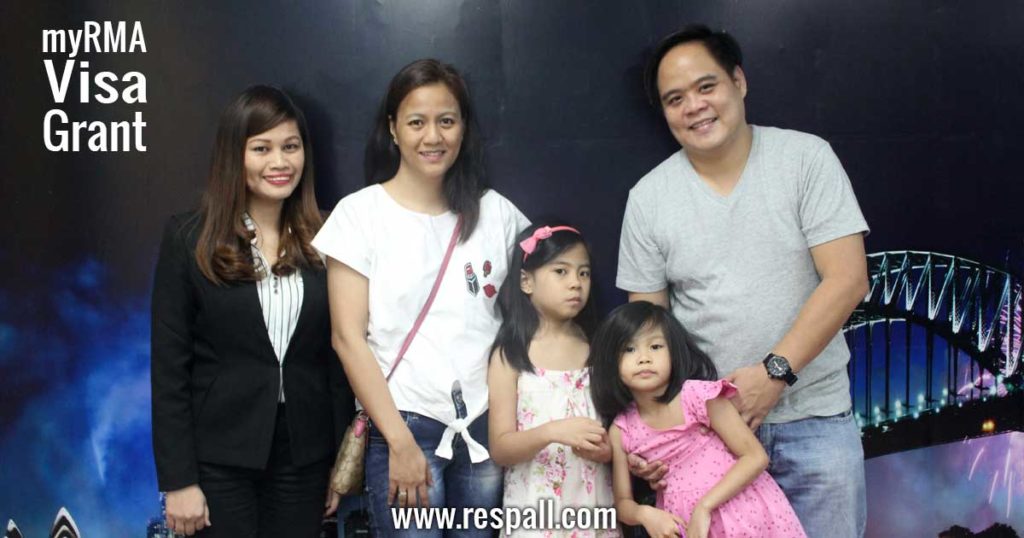 Visa Grant Photo of Rosalie Cruz & Family