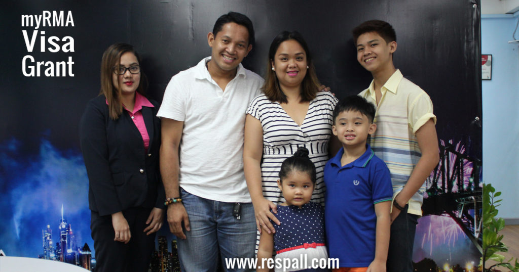 Visa Grant Photo of Mary Lousiene Pilar Trinidad & Family