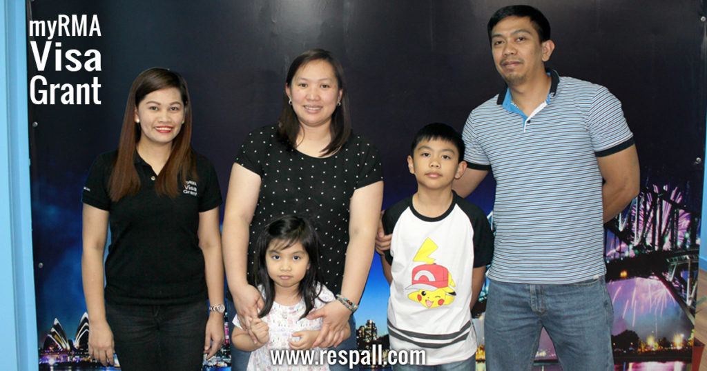 Visa Grant Photo of Mr. Joseph Lacasandile & Family