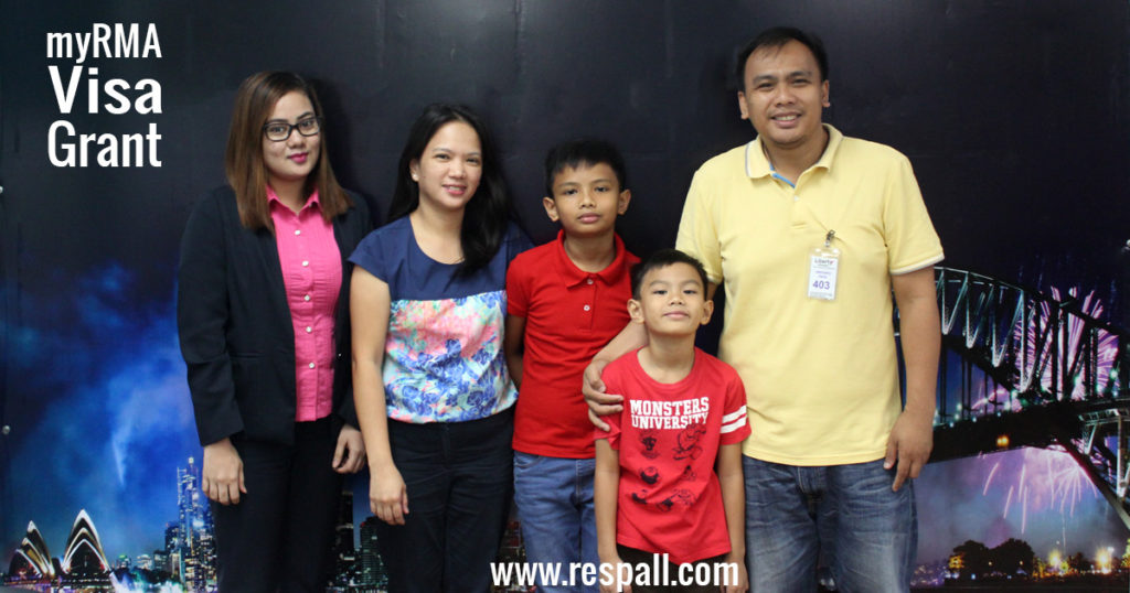 Visa Grant Photo of Reynaldo Jr. Manzano & Family