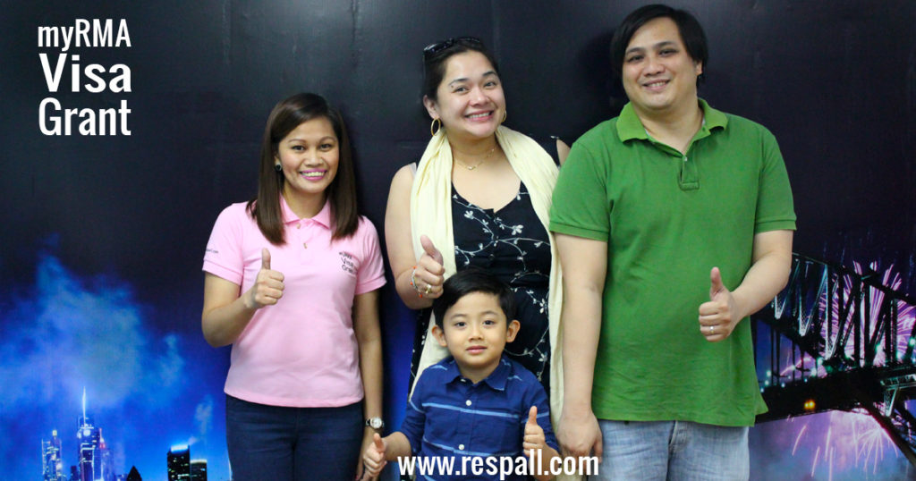 Visa Grant Photo of Lauro Carlo Nuguid & Family