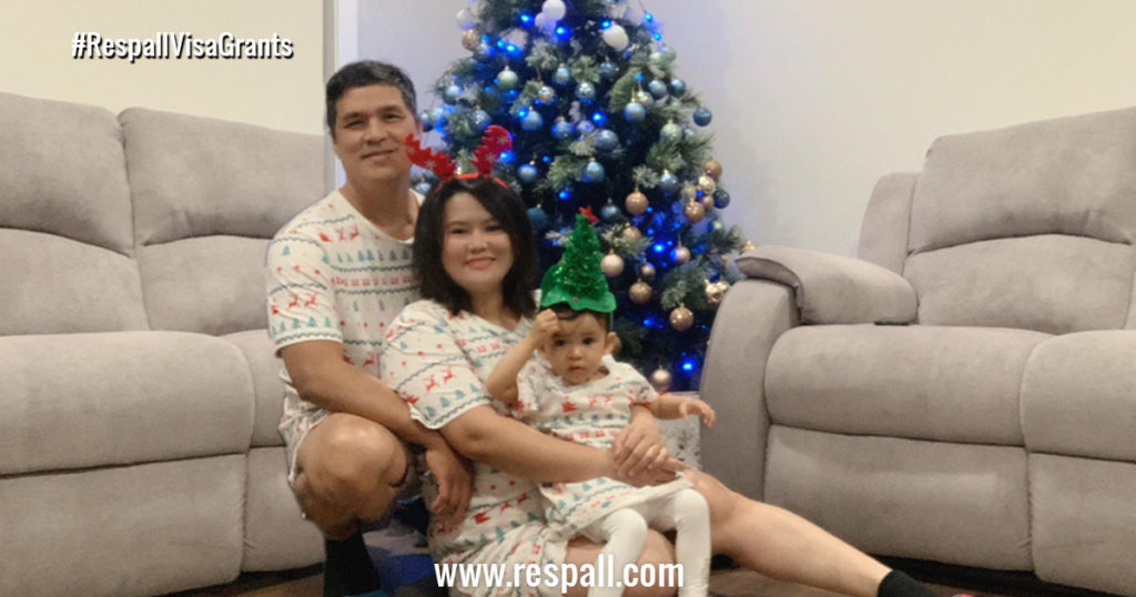 Visa Grant Photo of Nelso Pantaleon and family